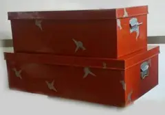 衣装ケース２つ:金属製　レトロ　大42x72x21cm 35x65x21cm
