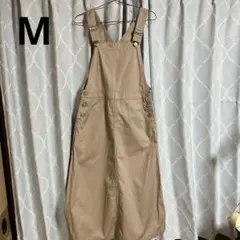 ベージュ クロスストラップ サロペット