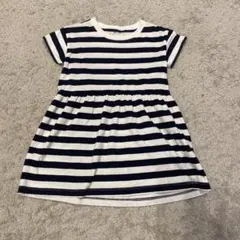 無印良品⭐︎ストライプ 半袖ワンピース 100-110