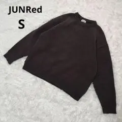 ジュンレッド　S　クルーネックニット　ドロップショルダー　アウトステッチ