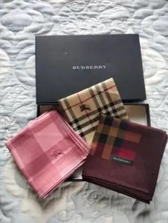 BURBERRY チェック柄ハンカチ 3枚セット