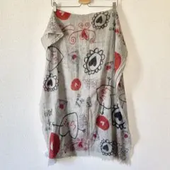 Faliero Sarti Love 落書き プリント ストール グレー
