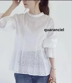 美品☆ quaranciel エンブロイダリー レース ウエストマークブラウス
