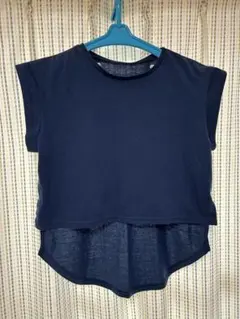 ネイビー ノースリーブ トップス