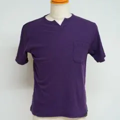 f.y.l.s 胸ポケット無地 半袖Tシャツ パープル カットソー A-8.47