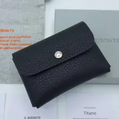 【ラスト一品 新品】IL BISONTE カードケース ブラック
