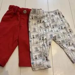 赤とコミック柄パンツ2枚セット　スヌーピー ユニクロ　レギンス　二枚セット
