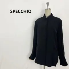 SPECCHIO スペッチオ ニット ハイネック 切替 長袖シャツ ブラック40