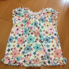花柄フリルノースリーブシャツ 120サイズ