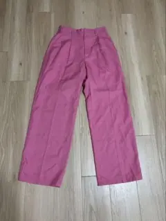 GU ピンク ワイドパンツ 綿100% L