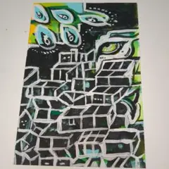 手描きアクリル画　ポストカードサイズ