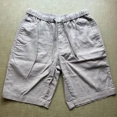 GUコットンリネン ベージュ ショートパンツ メンズSサイズ