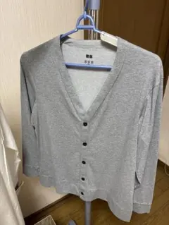 UNIQLO エアリズム Vネックカットソー L グレー