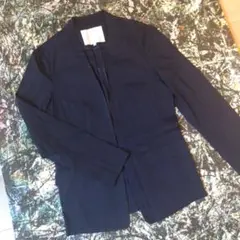 【美品】23区-ニジュウサンク-ノーカラージャケット サイズS