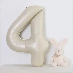 ●数字4●くすみバルーン ベージュ 誕生日 数字 80センチ ナンバーバルーン品