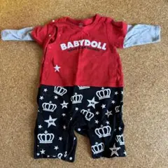 BABYDOLL ロンパース 80 赤黒