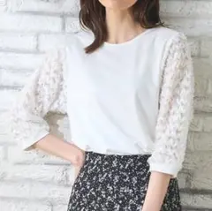 《らくらくメルカリ便》新品未使用品 Honeys 6分袖レース使いトップス