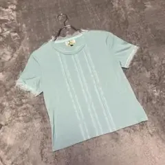 【ジャンニロジュディチェ】（L）Tシャツ ストライプパネル フリンジ カジュアル