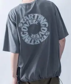 STARTING OVER グレー オーバーサイズTシャツ