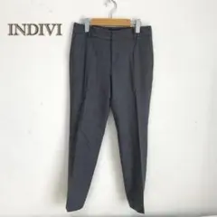 【INDIVI/インディヴィ】センタープレス スラックス ウール混 グレー 40