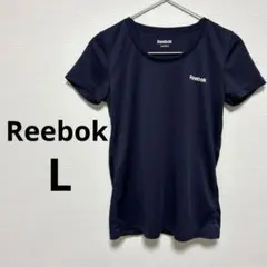 リーボック Reebok レディース スポーツウェア 半袖 Tシャツ 紺 Ｌ
