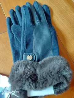 ネイビー タッチパネル対応手袋 21-22cm
