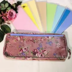 30＊ポーチタイプ＊JW外側ポッケ付パンフレット入れ薔薇P＊中袋８枚付