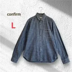 コンファーム メンズ シャツ ダンガリーシャツ L ブルー 綿 カジュアル