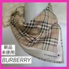 新品未使用BURBERRYノバチェック柄 ♡刺繍ミニスカーフ大判ハンカチ膝掛け