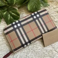 新品✨ BURBERRY バーバリー ノバチェック ベージュ レッド 長財布