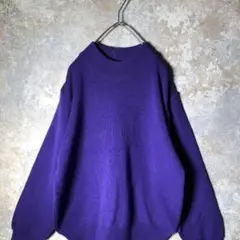 【ヴィンテージ】紫のシンプルハイネックニット used 古着 ZAS13