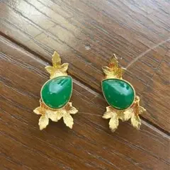 nichinichi イヤリング 葉っぱ 緑