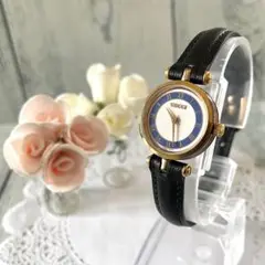 【動作OK】GUCCI グッチ シェリーライン 腕時計 ブルー レディース