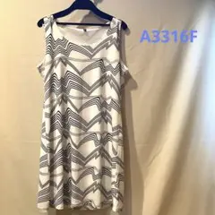 幾何学模様ノースリーブワンピース（A3316F）