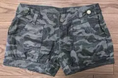 レディース ショートパンツ 迷彩柄 光沢