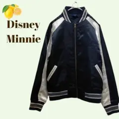 a1327【Disney】スカジャン ブルゾン ジャンバー 黒 白 秋冬