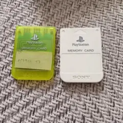 PS2 メモリーカード 緑と白 2個セット
