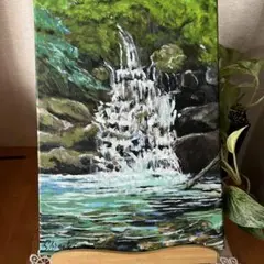 F4 油絵　滝①
