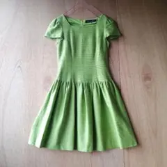 M’S GRACY エムズグレィシー　ストレッチ　コツトン　タックワンピース
