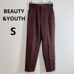 BEAUTY&YOUTH ツイルタックテーパード9分丈パンツ S