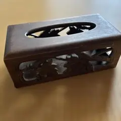 レトロ　アンティーク　鎌倉彫 ティッシュボックス