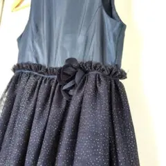 【美品‼️】140cmH&M　発表会　ネイビー スリーブレスドレスチュールドレス