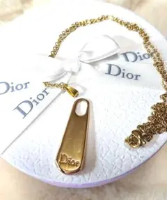 【正規 未使用】Christian Diorロゴ刻印ゴールド/ネックレスチェーン