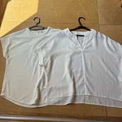 ホワイト 半袖 シャツ バックスリット