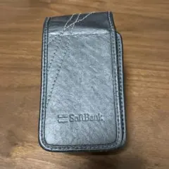 SofBank ブラックレザー手帳型ケース