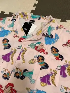 M ディズニー プリンセス 総柄 アロハシャツ アリエル ジャスミン　シャツ