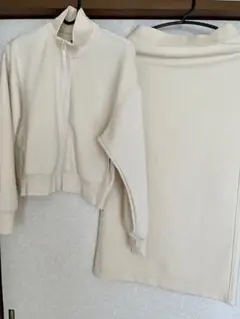 ドライスウェットリラックスブルゾン+ナローマキシスカート