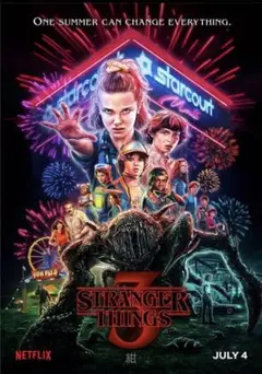③ストレンジャーシングス A4 布製 ポスター 額縁付