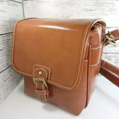【美品】カメラバッグ ショルダー レトロ 合皮 防水