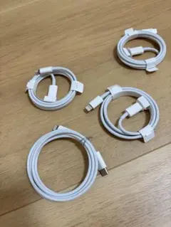 ホワイト充電ケーブル 4本セット USB-CとLightning